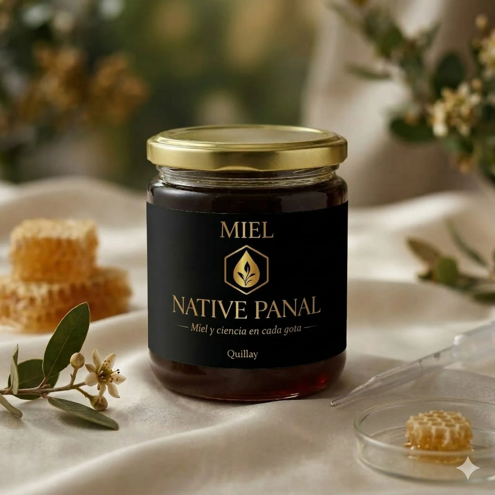 Miel de quillay pura desde La Serena — frasco vidrio 550g Native Panal